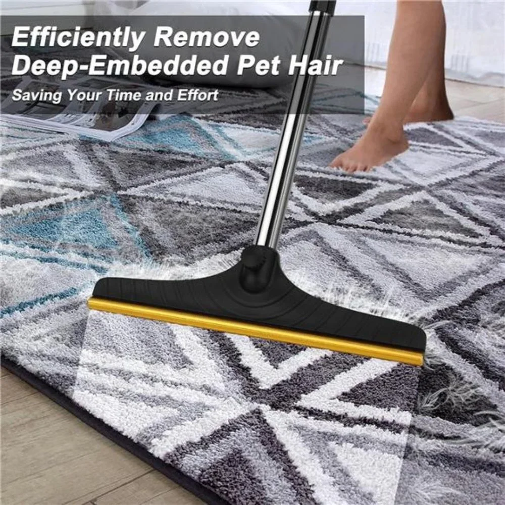 3 PCS Carpet Rake Set for Pet Hair Removal with 60” Adjustable Long Handle